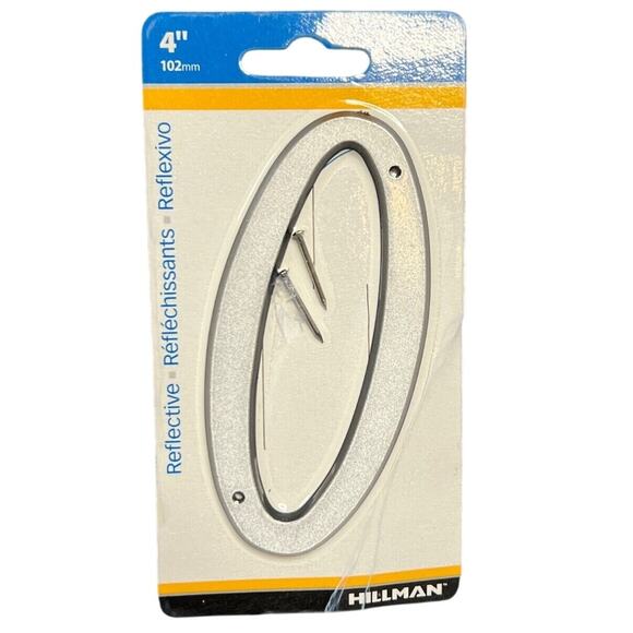 Hillman 841956 Silver Plastic Reflective Nail-On #0 Number - Picture 1 of 2